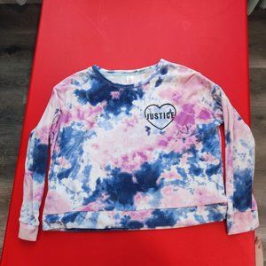 Justice oversized sweatshirt tie-dye girl size L 12/14